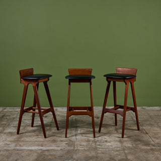 Set of Three Bar Stools by Erik Buch for Christian Christiansen Møbelfabrik