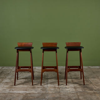 Set of Three Bar Stools by Erik Buch for Christian Christiansen Møbelfabrik