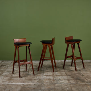 Set of Three Bar Stools by Erik Buch for Christian Christiansen Møbelfabrik