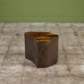 Freeform Brass Clad Side Table - I