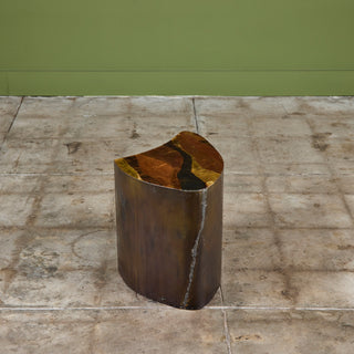 Freeform Brass Clad Side Table - I