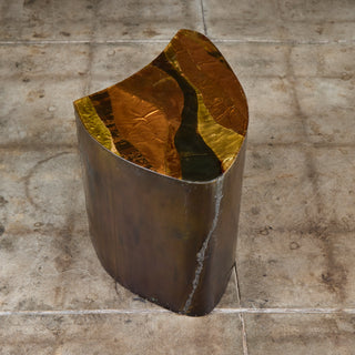 Freeform Brass Clad Side Table - I