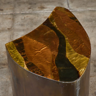 Freeform Brass Clad Side Table - I