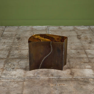 Freeform Brass Clad Side Table - III