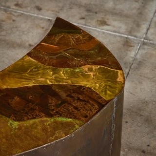 Freeform Brass Clad Side Table - III