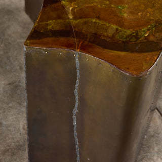 Freeform Brass Clad Side Table - III