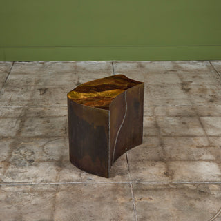 Freeform Brass Clad Side Table - III