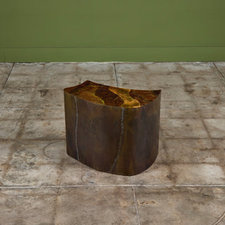 Freeform Brass Clad Side Table - III