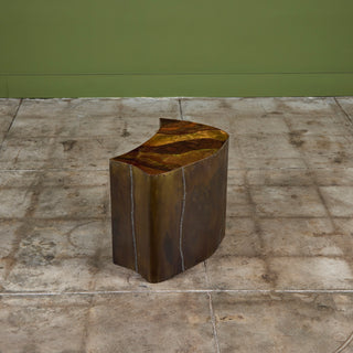 Freeform Brass Clad Side Table - III