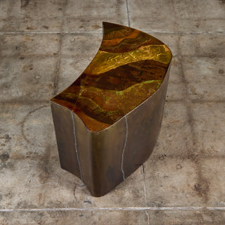 Freeform Brass Clad Side Table - III