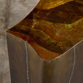 Freeform Brass Clad Side Table - III