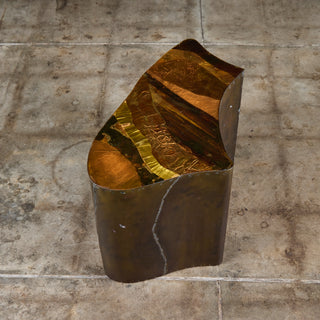 Freeform Brass Clad Side Table - IV