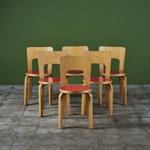 Set of Six Alvar Aalto Model 66 Dining Chairs for Artek