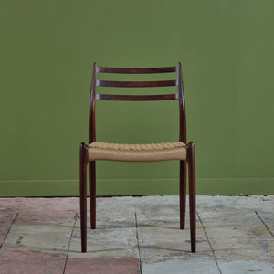 Set of Eight Model 78 Rosewood Dining Chairs by N.O. Møller