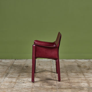 Set of Eight Mario Bellini Cab Armchairs for Cassina