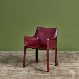 Set of Eight Mario Bellini Cab Armchairs for Cassina