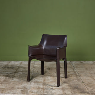 Set of Four Mario Bellini Cab Armchairs for Cassina