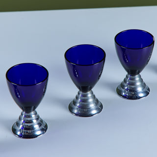 Set of Six "Blue Moon" Cordial Glasses by Chase USA