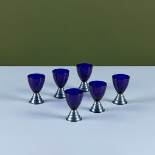 Set of Six "Blue Moon" Cordial Glasses by Chase USA