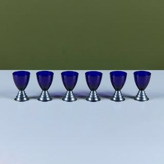 Set of Six "Blue Moon" Cordial Glasses by Chase USA