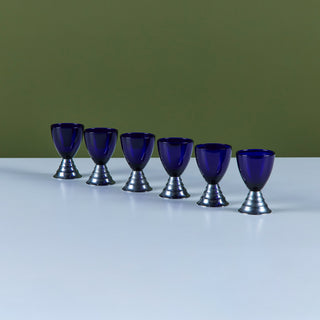 Set of Six "Blue Moon" Cordial Glasses by Chase USA