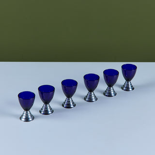 Set of Six "Blue Moon" Cordial Glasses by Chase USA