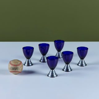Set of Six "Blue Moon" Cordial Glasses by Chase USA