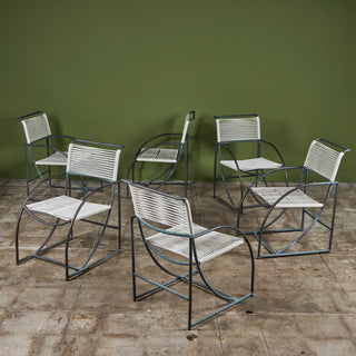 Set of Six Kipp Stewart Bronze Patio Dining Armchairs for Terra