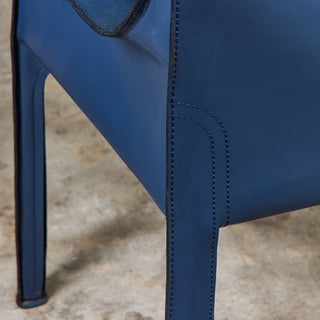 Set of Six Mario Bellini Navy Cab Armchairs for Cassina