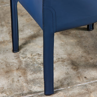 Set of Six Mario Bellini Navy Cab Armchairs for Cassina