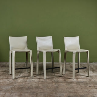 Set of Three Mario Bellini Cab Counter Stools for Cassina
