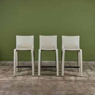 Set of Three Mario Bellini Cab Counter Stools for Cassina