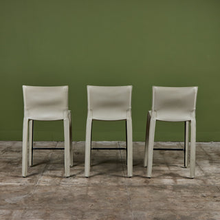 Set of Three Mario Bellini Cab Counter Stools for Cassina