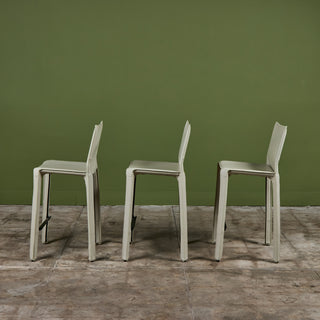 Set of Three Mario Bellini Cab Counter Stools for Cassina