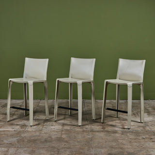 Set of Three Mario Bellini Cab Counter Stools for Cassina