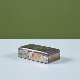 antique sterling silver cigarette box Lidded Silver-Plated Cigarette Box – DEN antique sterling silver cigarette box Lidded Silver-Plated Cigarette Box – DEN