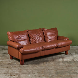 Simona Leather Sofa by Ferdinando Buzzi for Brunati