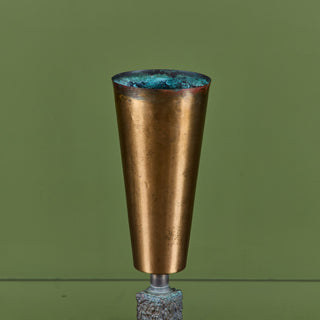 Brutalist Brass and Bronze Floor Vase