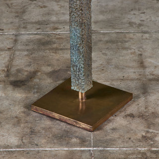 Brutalist Brass and Bronze Floor Vase