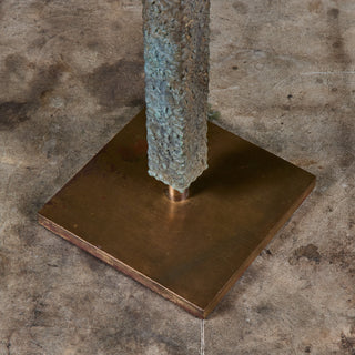 Brutalist Brass and Bronze Floor Vase