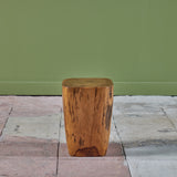 Solid Wood Stool / Side Table with Cutout Detail