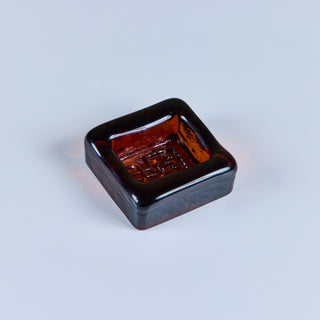Kosta Boda Amber Glass "Robot" Dish by Erik Höglund