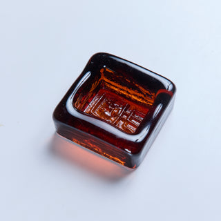 Kosta Boda Amber Glass "Robot" Dish by Erik Höglund
