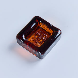 Kosta Boda Amber Glass "Robot" Dish by Erik Höglund
