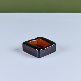 Kosta Boda Amber Glass "Robot" Dish by Erik Höglund
