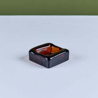 Kosta Boda Amber Glass "Robot" Dish by Erik Höglund
