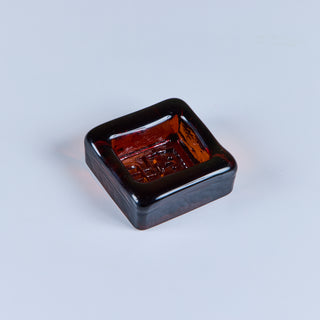 Kosta Boda Amber Glass "Robot" Dish by Erik Höglund