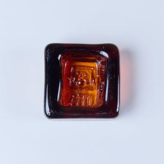 Kosta Boda Amber Glass "Robot" Dish by Erik Höglund