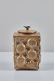 Lidded Earth Tone Textured Cube Vessel