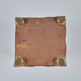Lidded Earth Tone Textured Cube Vessel